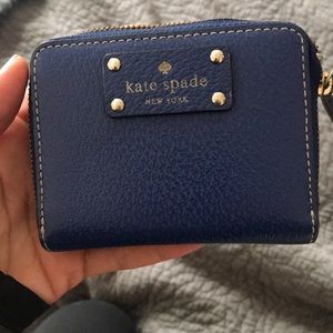 Late Spade blue leather mini wallet